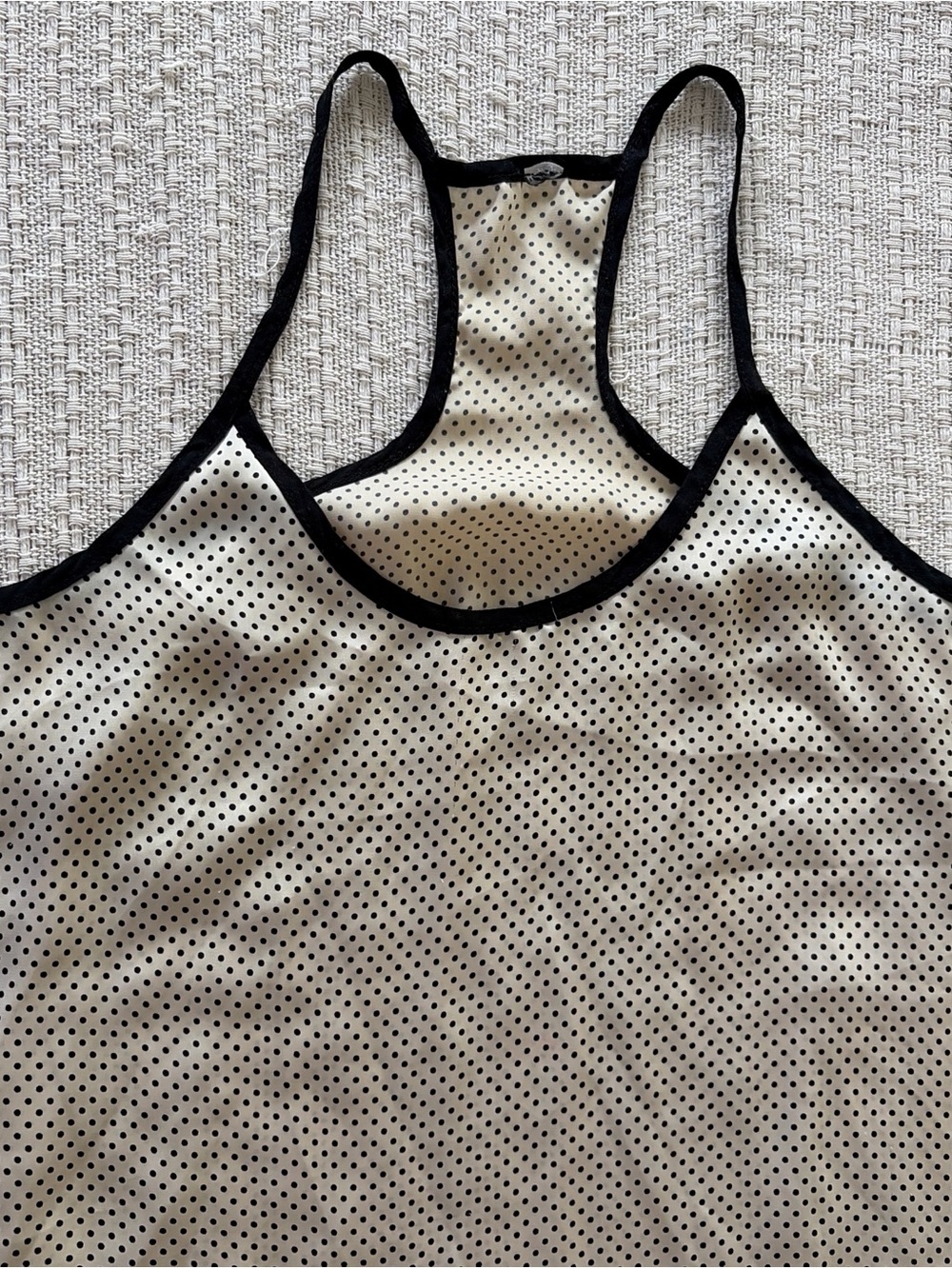 Women's Polka Dot Racerback Camisole - Black Trim